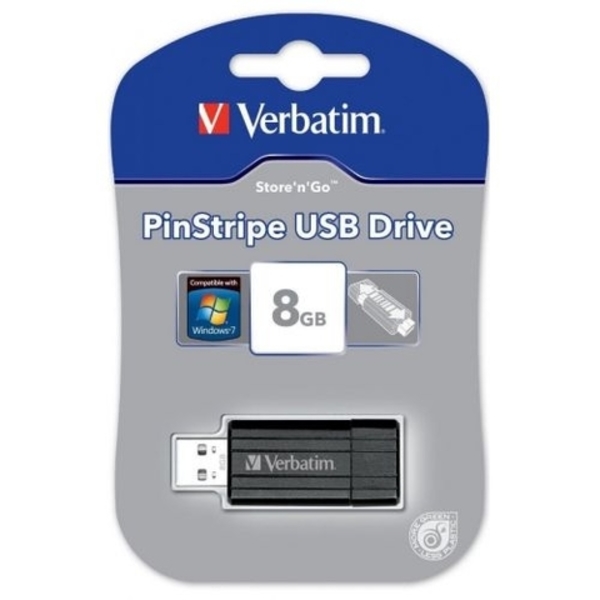 USB Flash Disk 8GB Verbatim Pin Stripe, USB2.0/49062 - WINWIN SHOP - Katalog prodavnica - Crna Gora